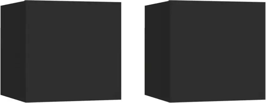 VidaXL -Nachtkastjes-2-st-30 5x30x30-cm-spaanplaat-zwart