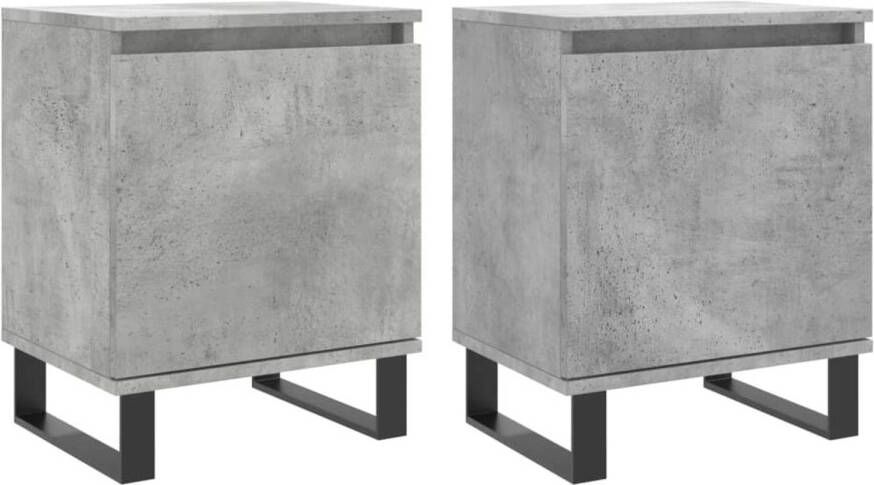VidaXL -Nachtkastjes-2-st-40x30x50-cm-bewerkt-hout-betongrijs
