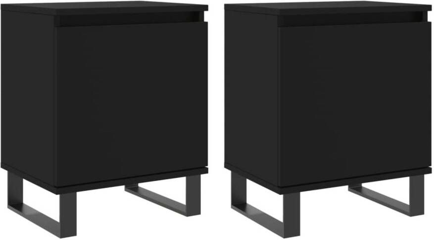 VidaXL -Nachtkastjes-2-st-40x30x50-cm-bewerkt-hout-zwart