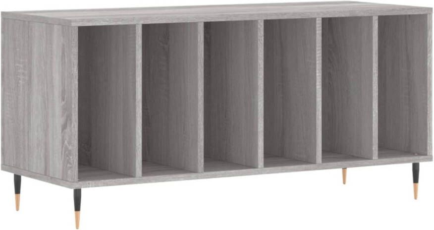 VIDAXL Platenkast 100x38x48 cm bewerkt hout grijs sonoma eikenkleurig