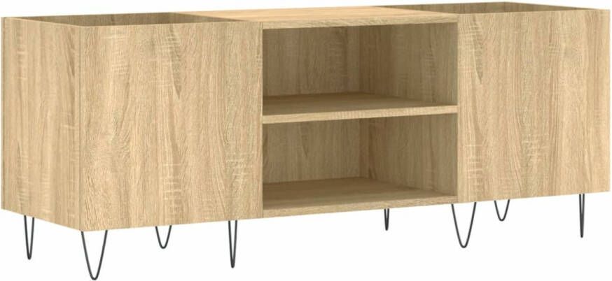 VIDAXL Platenkast 121x38x48 cm bewerkt hout sonoma eikenkleurig