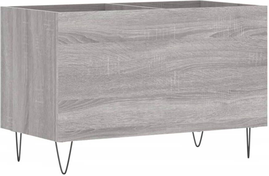 VIDAXL Platenkast 74 5x38x48 cm bewerkt hout grijs sonoma eikenkleurig