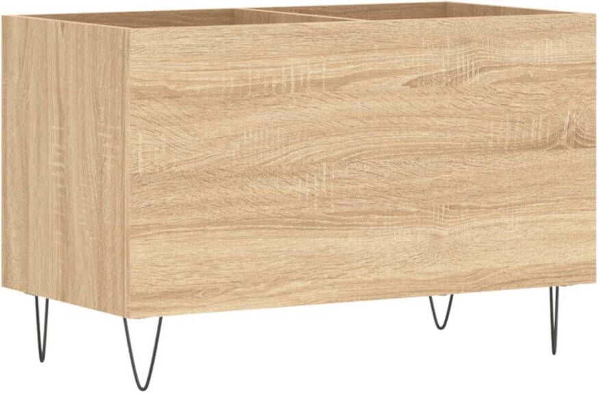 VIDAXL Platenkast 74 5x38x48 cm bewerkt hout sonoma eikenkleurig