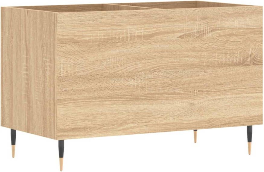 VIDAXL Platenkast 74 5x38x48 cm bewerkt hout sonoma eikenkleurig