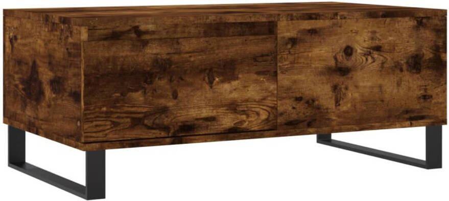 VidaXL -Salontafel-90x50x36 5-cm-bewerkt-hout-gerookt-eikenkleurig - Foto 1