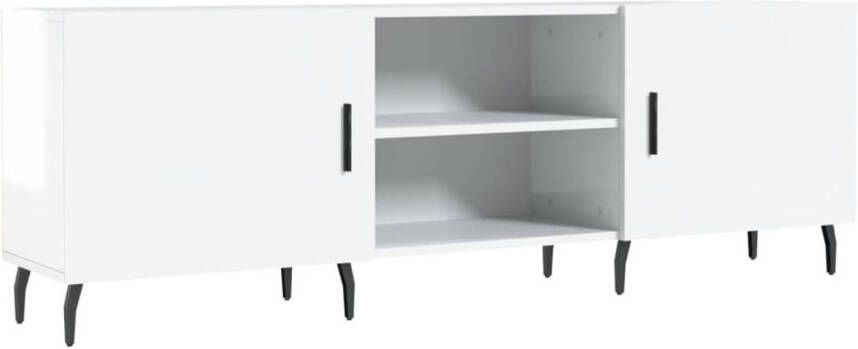 VidaXL -Tv-meubel-150x30x50-cm-bewerkt-hout-hoogglans-wit