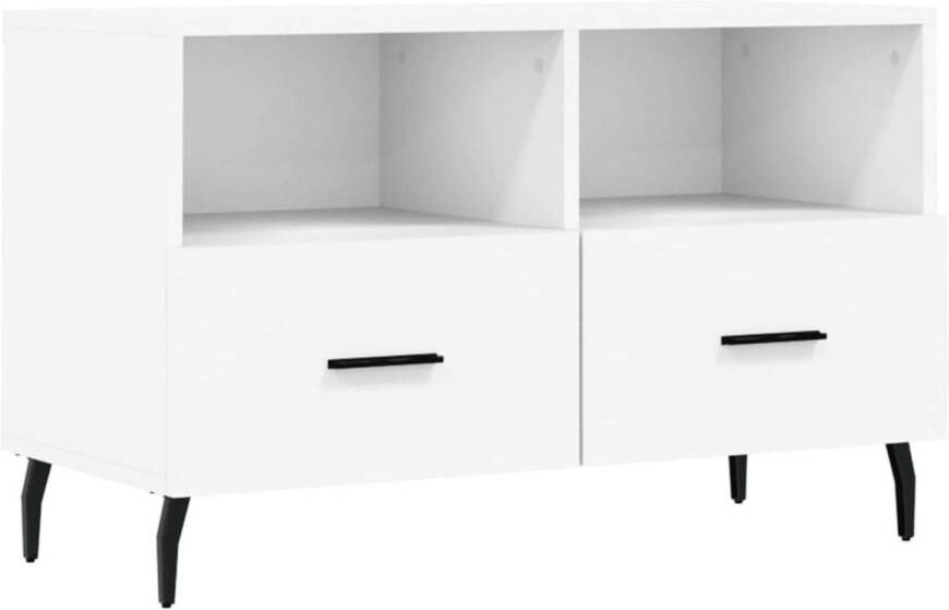 VidaXL -Tv-meubel-80x36x50-cm-bewerkt-hout-wit