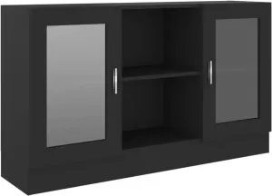 VIDAXL Vitrinekast 120x30 5x70 cm bewerkt hout zwart