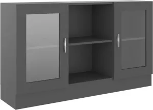 VIDAXL Vitrinekast 120x30 5x70 cm spaanplaat grijs