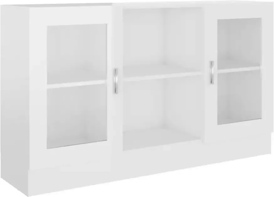 VidaXL -Vitrinekast-120x30 5x70-cm-spaanplaat-hoogglans-wit