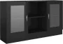 VIDAXL Vitrinekast 120x30 5x70 cm spaanplaat hoogglans zwart - Thumbnail 1