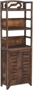 VidaXL -Vitrinekast-46x24x140-cm-massief-paulowniahout-donkerbruin