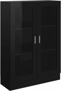 VidaXL -Vitrinekast-82 5x30 5x115-cm-spaanplaat-hoogglans-zwart