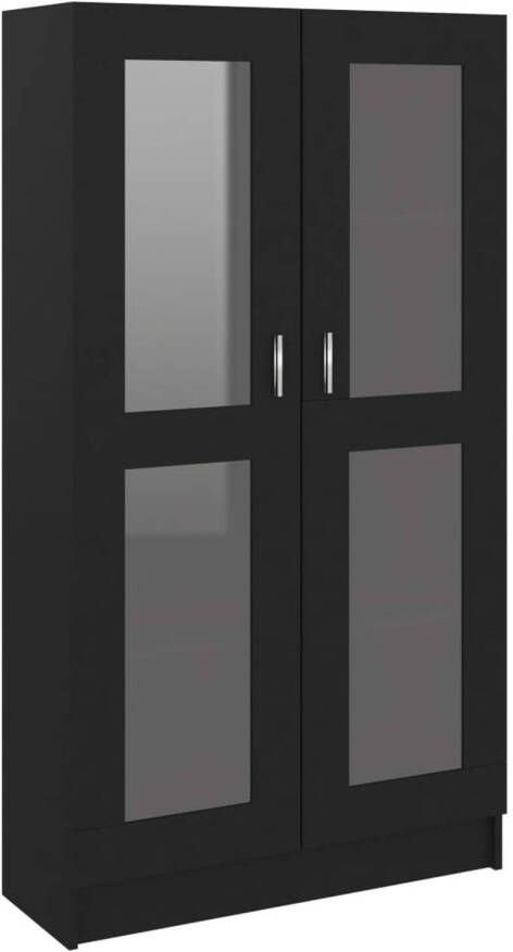 VidaXL -Vitrinekast-82 5x30 5x150-cm-spaanplaat-zwart