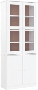 VidaXL -Vitrinekast-ALTA-77x35x186 5-cm-massief-grenenhout-wit