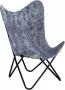 VidaXL Vlinderstoel canvas indigo-blauw - Thumbnail 1