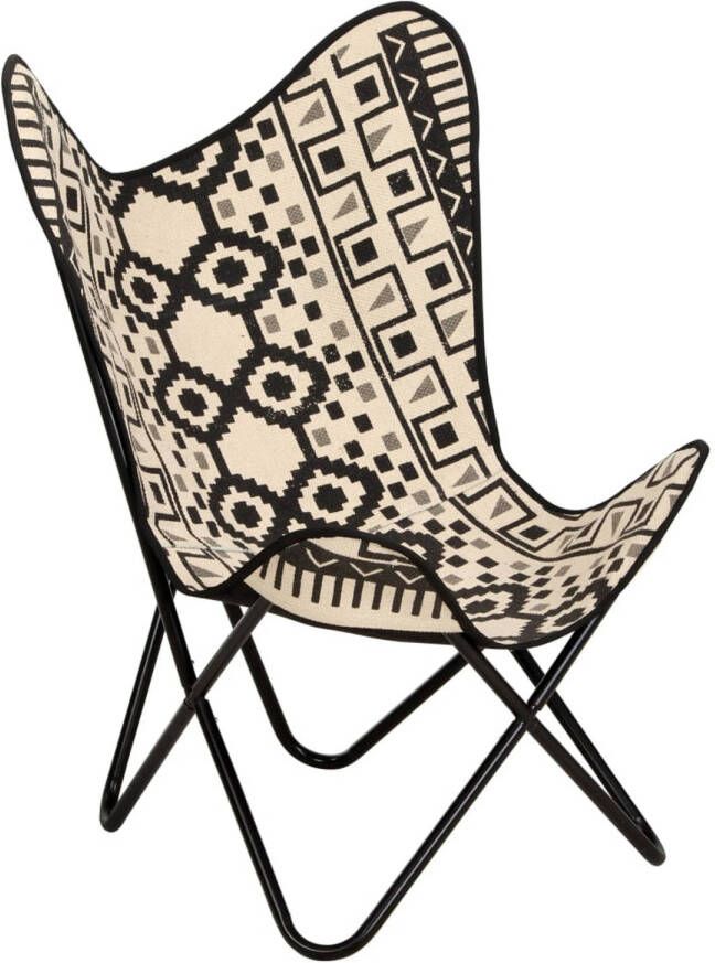 VIDAXL Vlinderstoel met print canvas