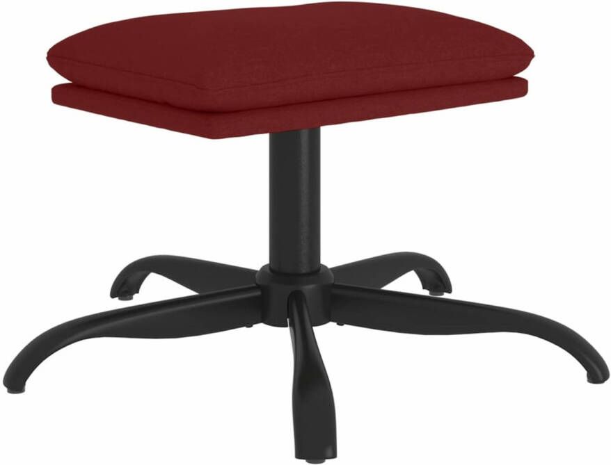VidaXL -Voetenbank-60x60x36-cm-stof-wijnrood