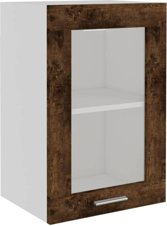 VidaXL -Wandkast-40x31x60-cm-glas-en-bewerkt-hout-gerookt-eikenkleurig