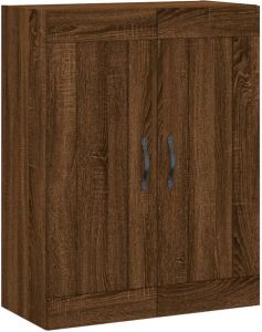 VidaXL Wandkast 69 5x34x90 cm bewerkt hout bruineikenkleurig