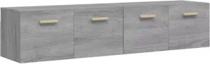 VidaXL Wandkasten 2 st 80x35x36 5 cm bewerkt hout grijs sonoma eiken