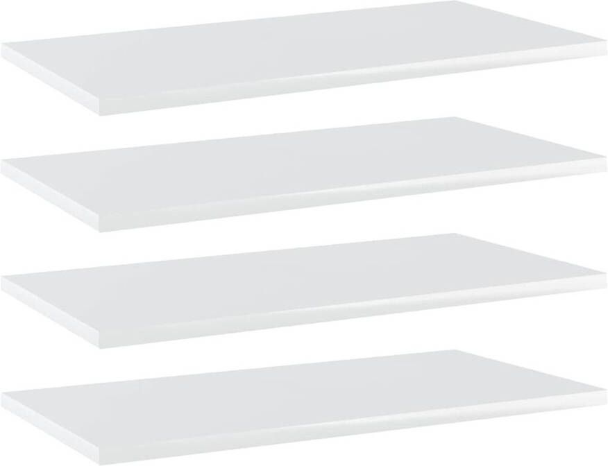 VIDAXL Wandschappen 4 st 60x30x1 5 cm spaanplaat hoogglans wit