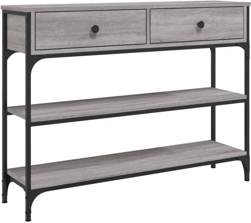 VidaXL -Wandtafel-100x25x75-cm-bewerkt-hout-grijs-sonoma-eikenkleurig - Foto 1