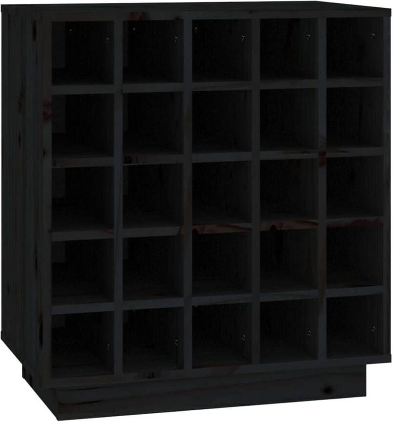 VIDAXL Wijnkast 55 5x34x61 cm massief grenenhout zwart