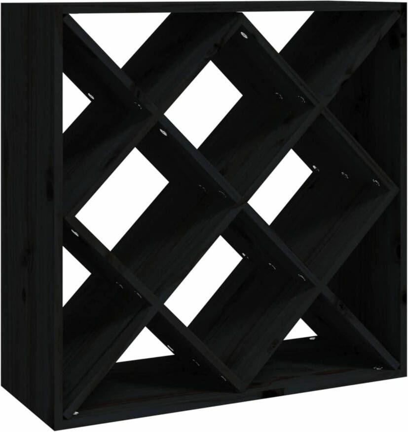 VIDAXL Wijnkast 62x25x62 cm massief grenenhout zwart