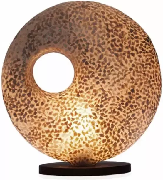 VillaFlor Tafellamp schelp Wangi Gold donut H 45 cm bruin goud - Foto 1