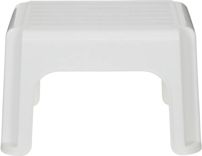 Whitefurze Keukenkrukje opstapje wit kunststof L38 x B29 x H24 anti-slip Huishoudkrukjes