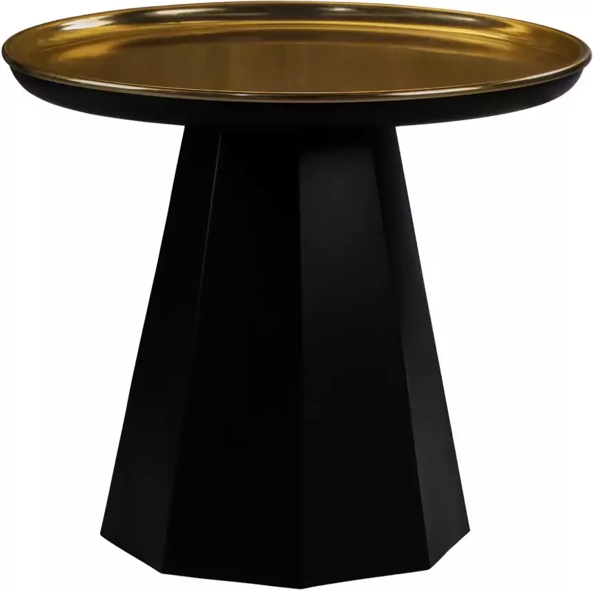 Womo-design Bijzettafel 45x45x50 cm zwart goud ijzer en metaal
