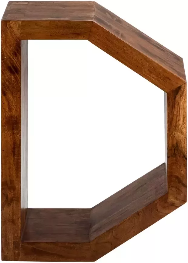 WOMO-Design bijzettafel D-vorm bruin 45x30x60 cm gemaakt van massief acaciahout