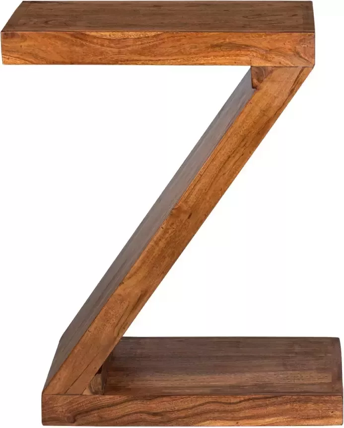 WOMO-Design Bijzettafel Z-vorm Bruin 45x30x60 Cm Gemaakt Van Massief Acaciahout