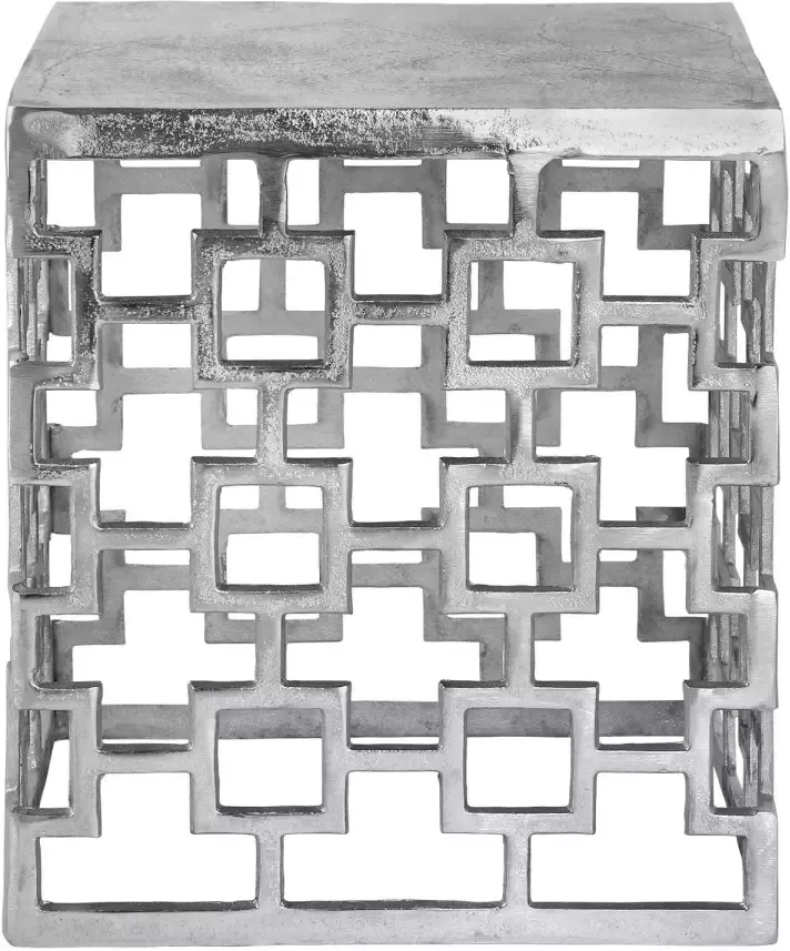 WOMO-Design bijzettafel zilver 36x36x40 cm gemaakt van aluminium met nikkel coating