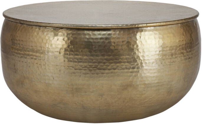 WOMO-Design salontafel Ø 60x30 5 cm goud gemaakt van gehamerd aluminium legering