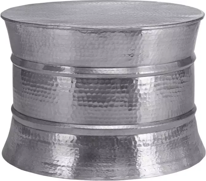 WOMO-Design salontafel Ø 62x33 cm zilver gemaakt van gehamerd aluminium legering