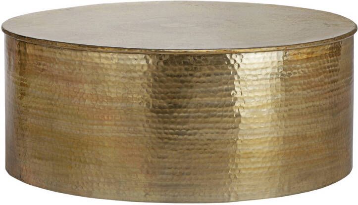 WOMO-Design salontafel Ø 76x32 cm goud gemaakt van gehamerd aluminium legering