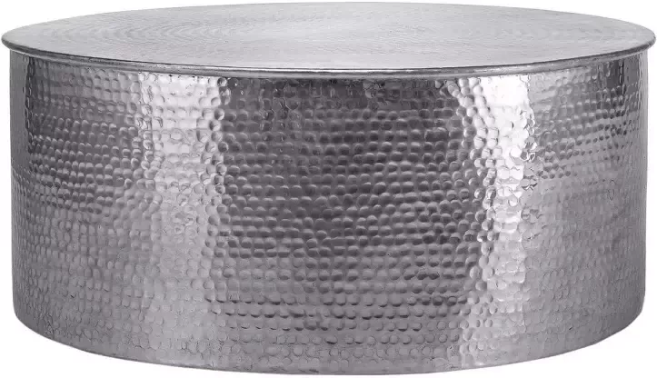 WOMO-Design salontafel Ø 76x32 cm zilver gemaakt van gehamerd aluminium legering