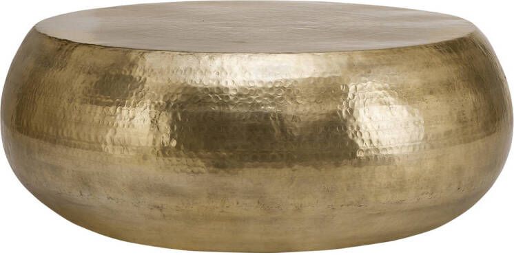 WOMO-Design salontafel Ø 80x30 cm goud gemaakt van gehamerd aluminium legering