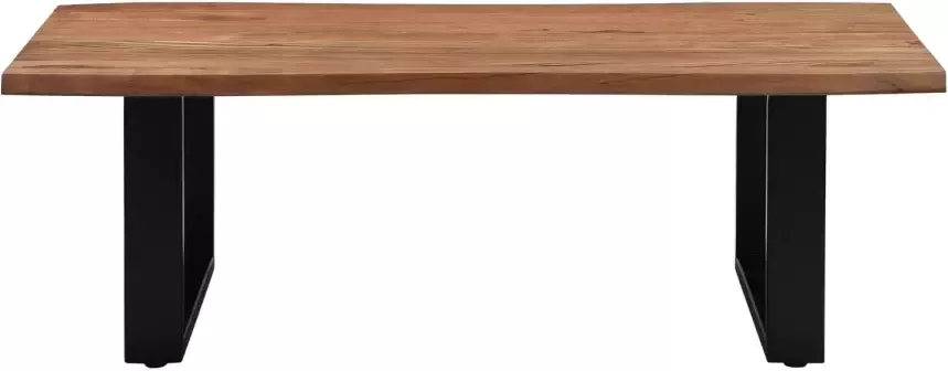 WOMO-Design salontafel naturel zwart 120x60 cm acaciahout met metalen onderstel