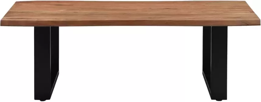 Womo-design salontafel naturel zwart 120x60 cm acaciahout met metalen onderstel