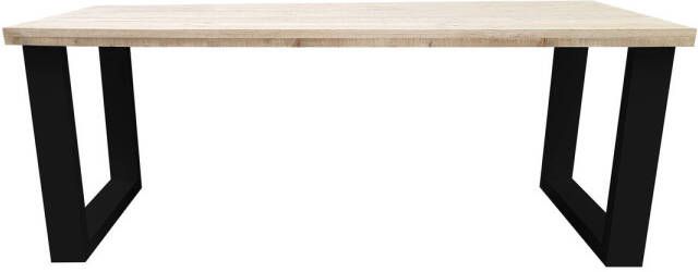 Wood4you Eettafel New England Industrial Wood Hout 180 90 cm 180 90 cm Zwart Eettafels