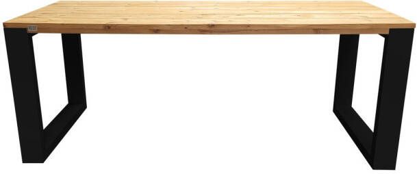 Wood4you Eettafel New Orleans Roasted wood 190 90 cm 190 90 cm Zwart Eettafels