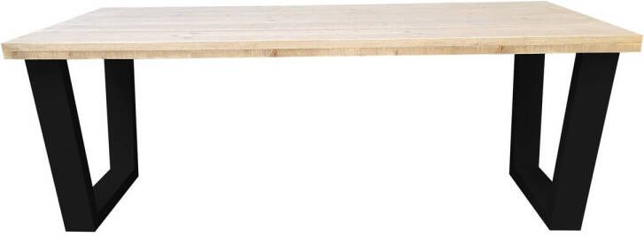 Wood4you Eettafel New York industrial wood hout 220 90 cm 220 90 cm Zwart Eettafels
