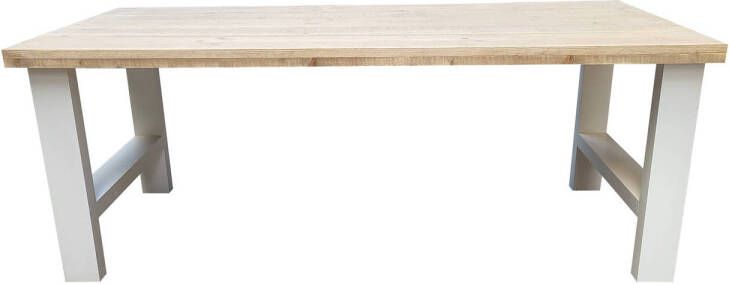 Wood4you Eettafel Seattle Industrial wood hout 200 90 cm 200 90 cm Antraciet Eettafels