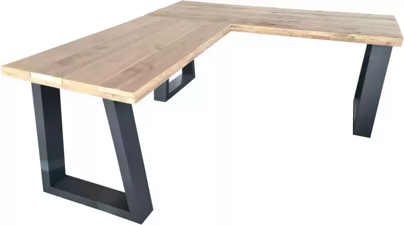 Wood4you Hoekbureau Vancouver steigerhout 190 150Lx74Dx75H antraciet