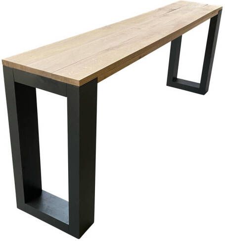 Wood4you Side table enkel 78Hx160LX38Dcm eikenhout antraciet - Foto 1