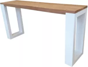 Wood4you Side table enkel Roasted wood 160Lx78HX38D cm wit 160cm