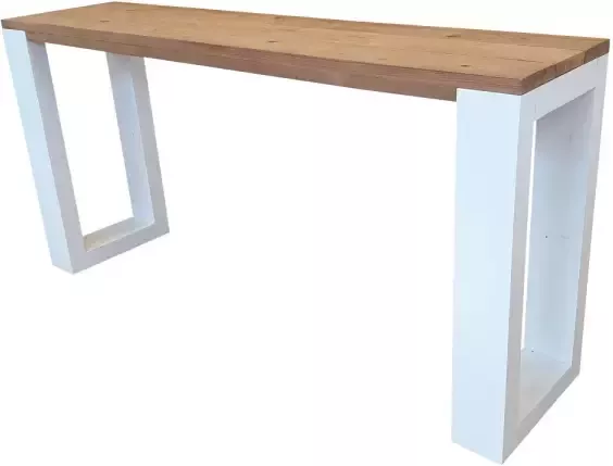 Wood4you Side table enkel Roasted wood 190Lx78HX38D cm wit